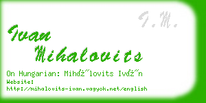 ivan mihalovits business card